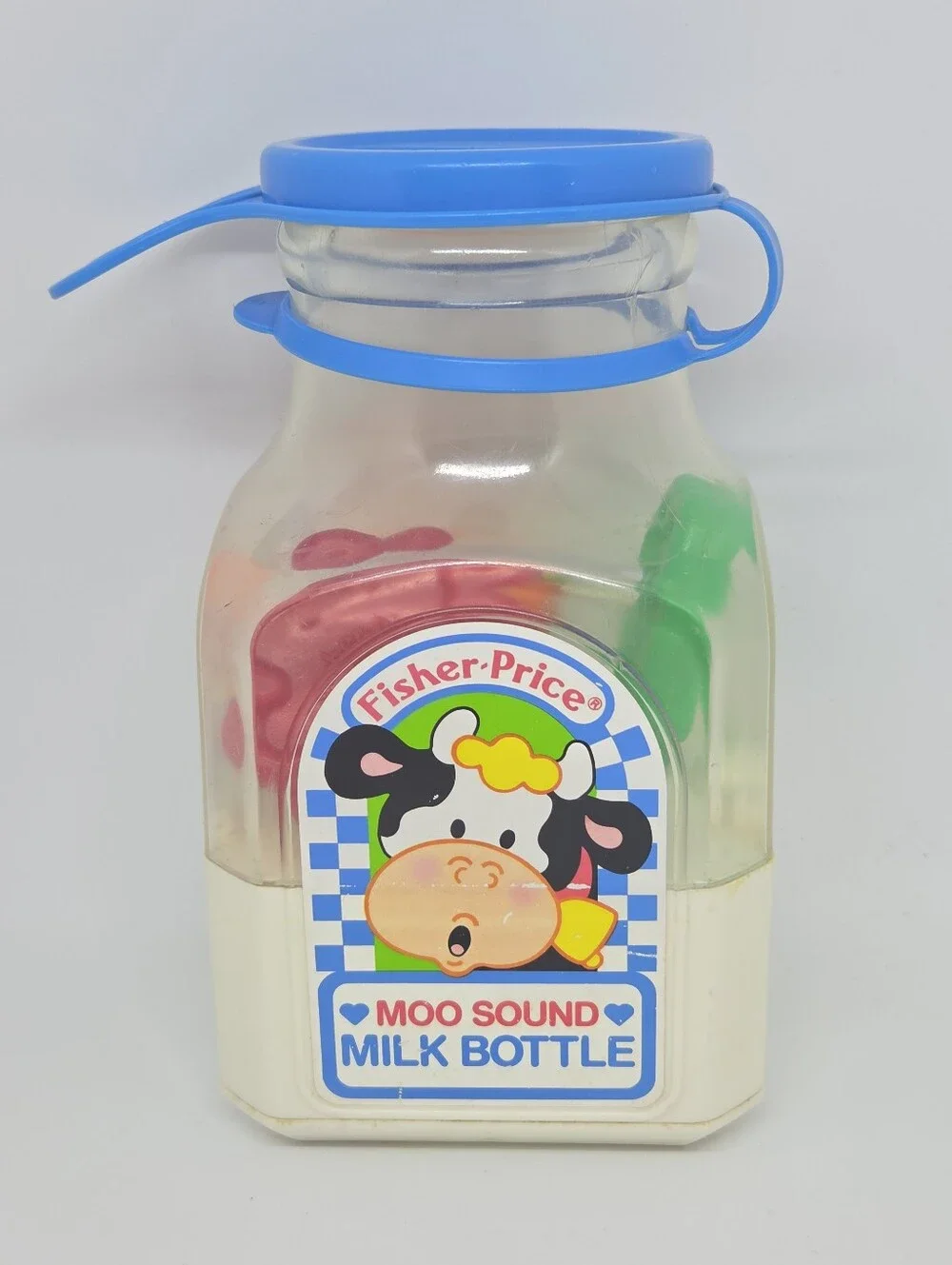 Fisher Price - Vintage Moo Sound Milk Bottle Toddler Toy - 1990